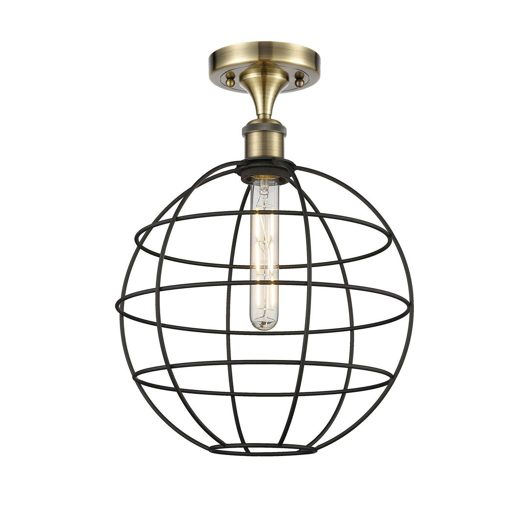 Innovations Ballston 516-1C-AB-CE-12-BK Ceiling Light - Antique Brass