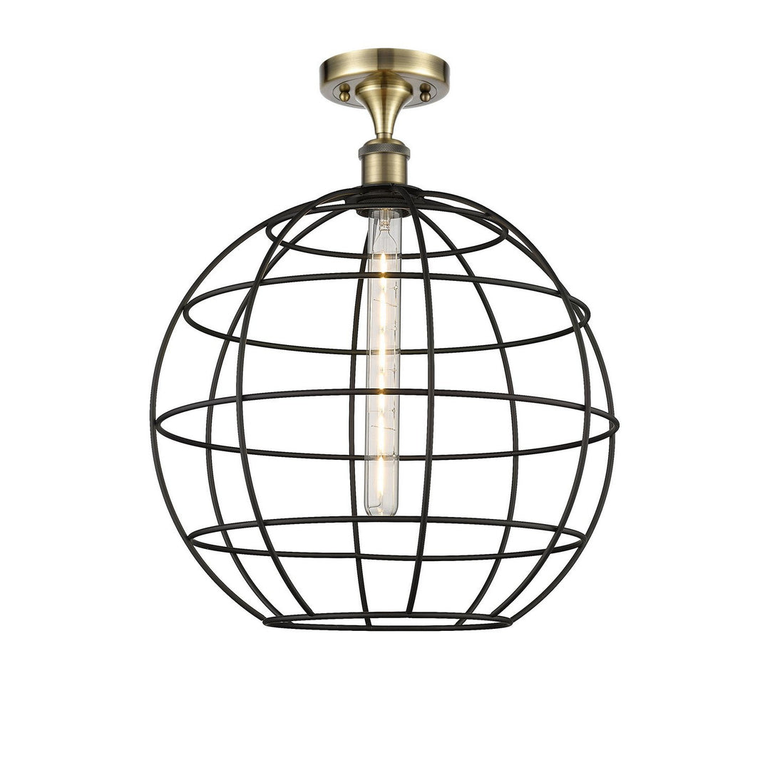 Innovations Ballston 516-1C-AB-CE-16-BK Ceiling Light - Antique Brass