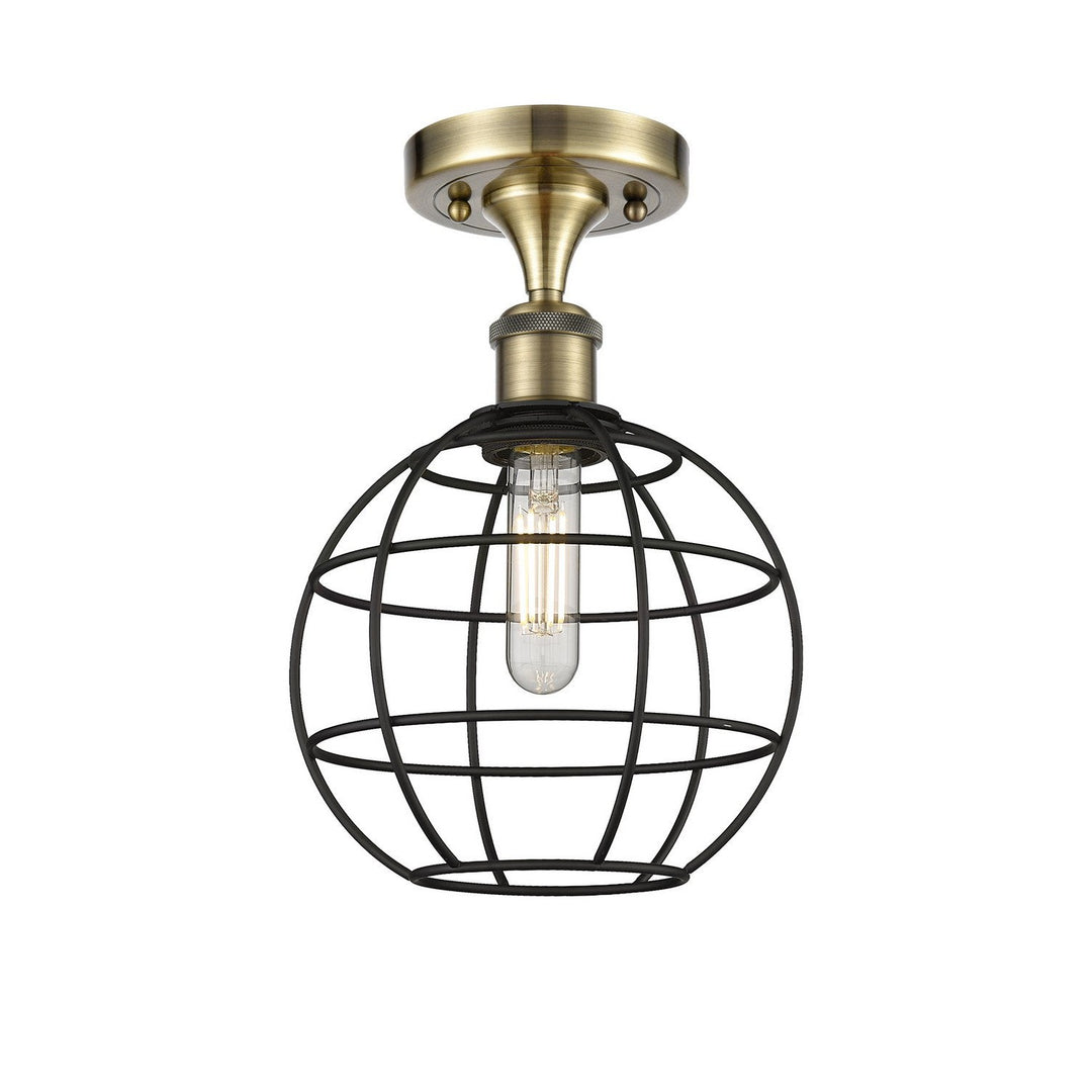 Innovations Ballston 516-1C-AB-CE-8-BK Ceiling Light - Antique Brass