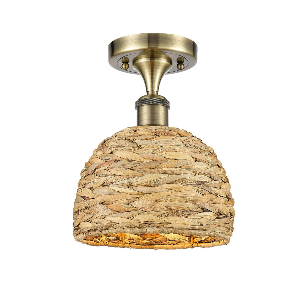 Innovations Downtown Urban 516-1C-AB-RBD-8-NAT Ceiling Light - Antique Brass
