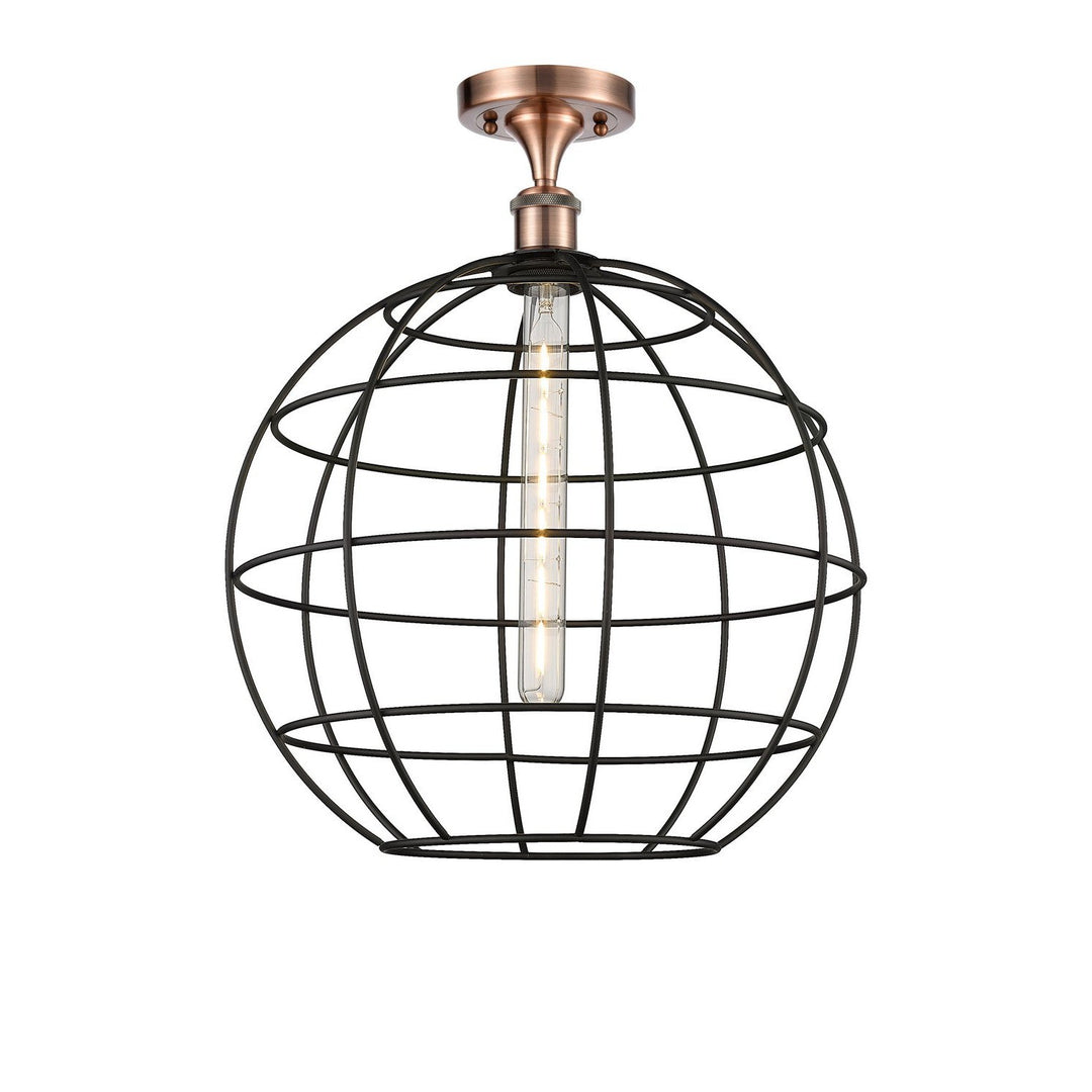 Innovations Ballston 516-1C-AC-CE-16-BK Ceiling Light - Antique Copper