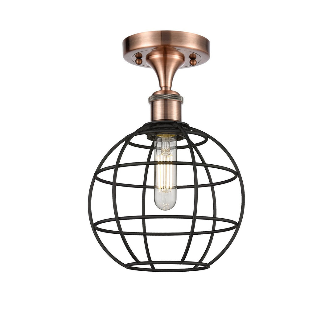 Innovations Ballston 516-1C-AC-CE-8-BK Ceiling Light - Antique Copper