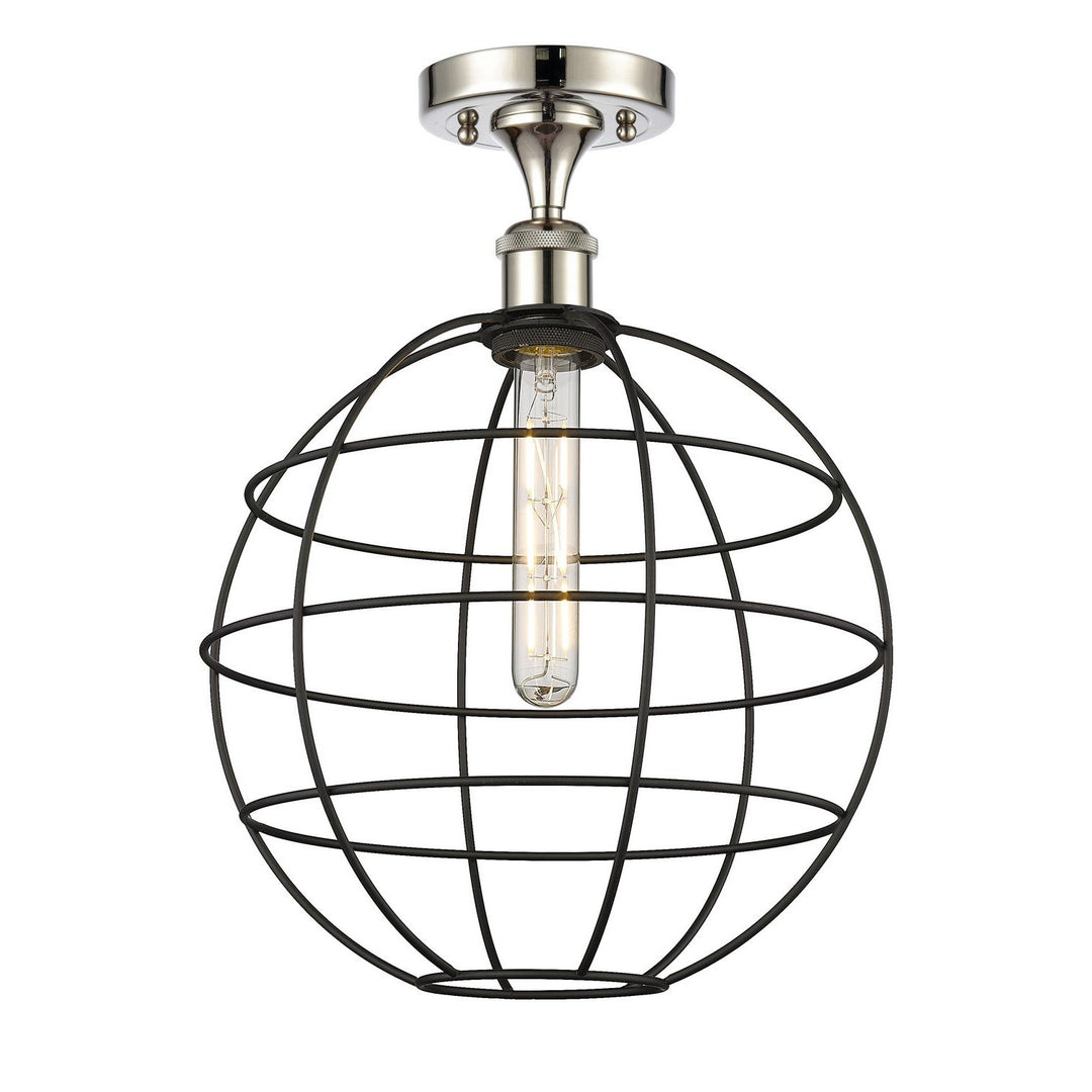 Innovations Ballston 516-1C-PN-CE-12-BK Ceiling Light - Polished Nickel
