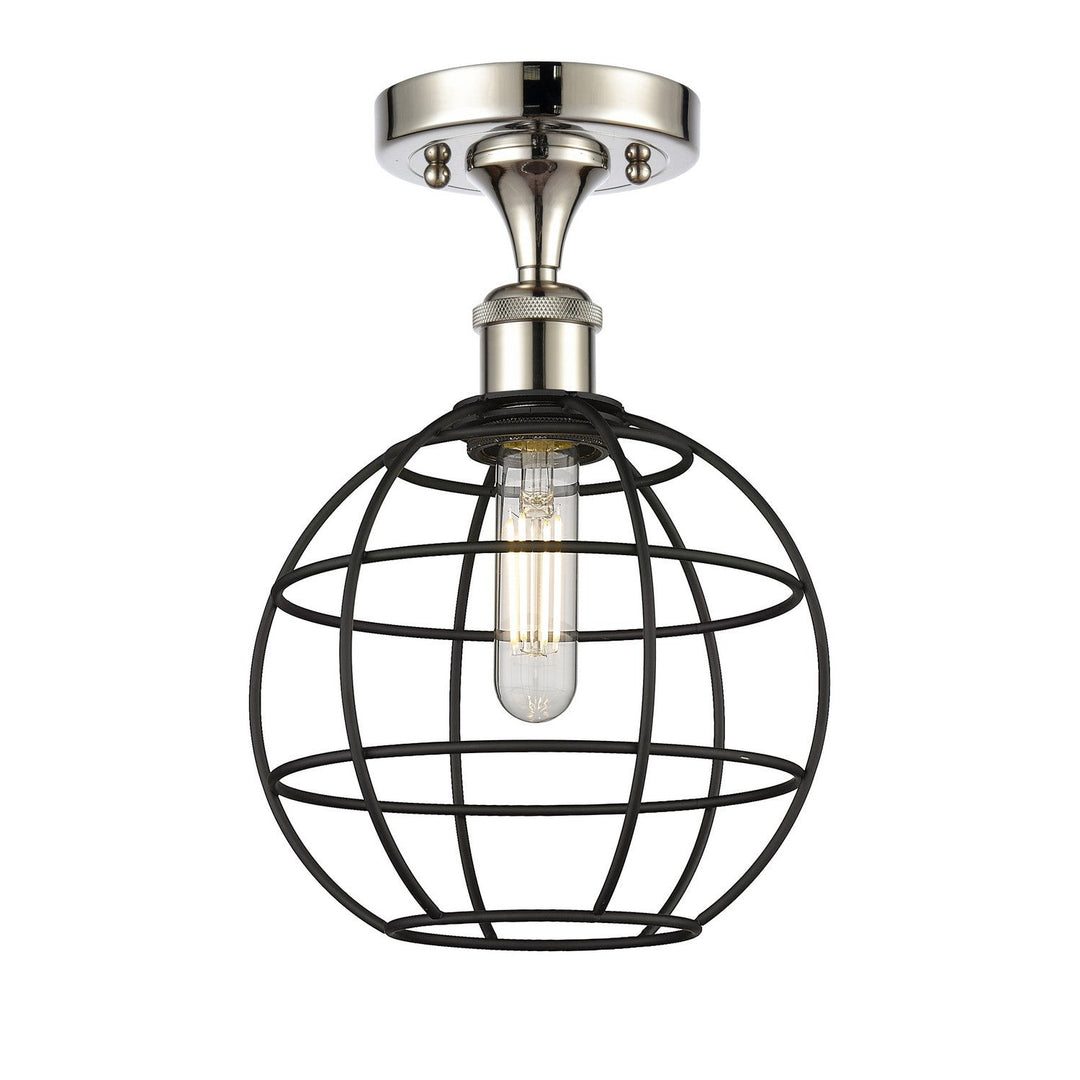 Innovations Ballston 516-1C-PN-CE-8-BK Ceiling Light - Polished Nickel