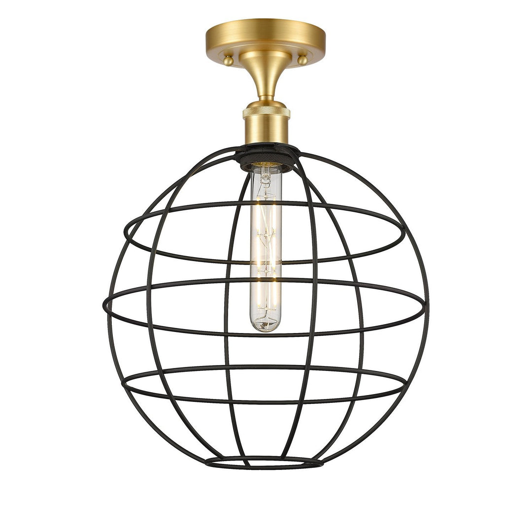 Innovations Ballston 516-1C-SG-CE-12-BK Ceiling Light - Satin Gold