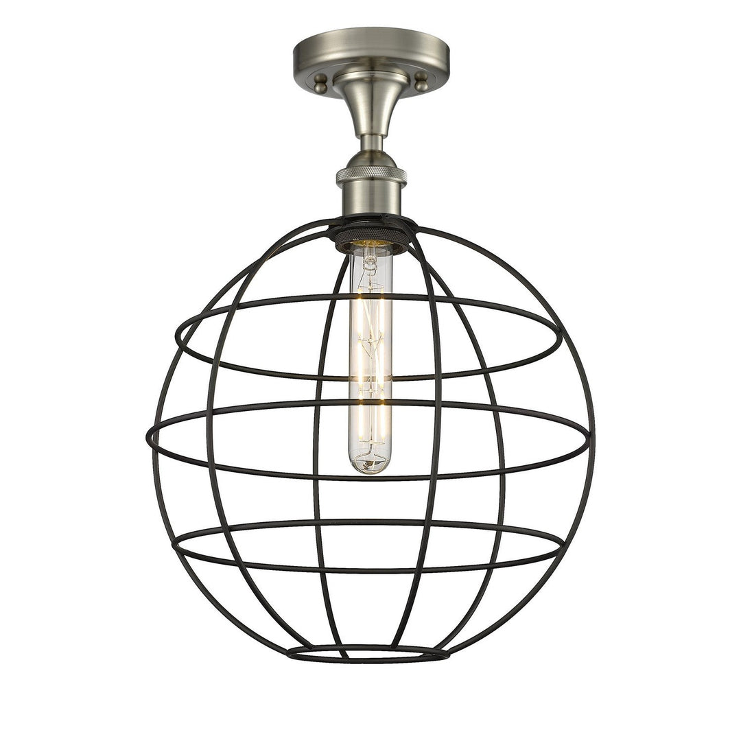 Innovations Ballston 516-1C-SN-CE-12-BK Ceiling Light - Satin Nickel