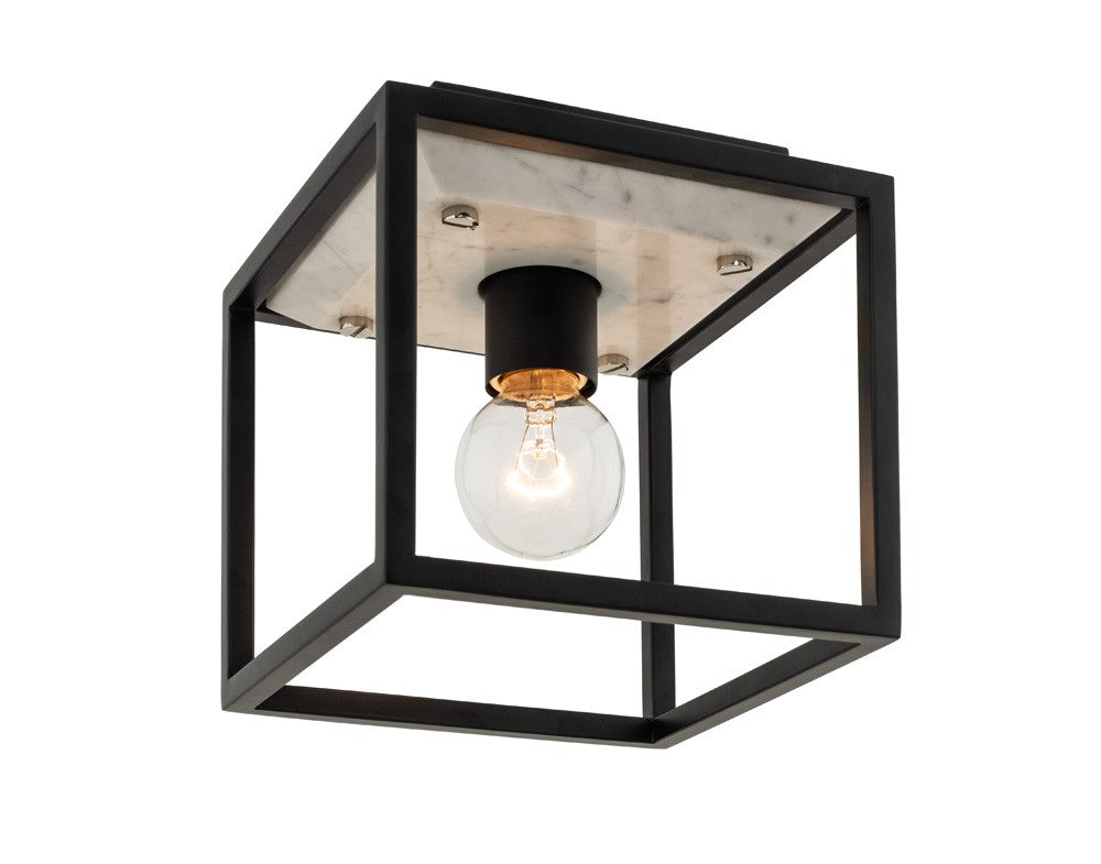 Kalco Plaza 512041MB Ceiling Light - Matte Black w Polished Nickel