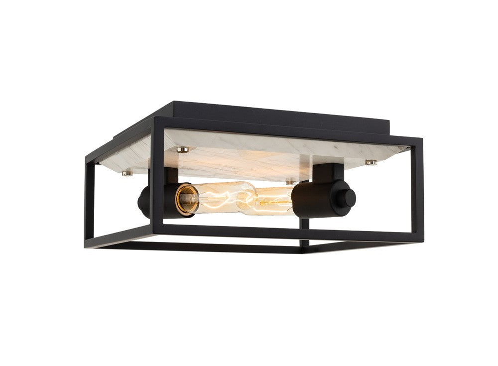 Kalco Plaza 512042MB Ceiling Light - Matte Black w Polished Nickel