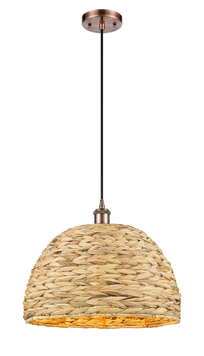 Innovations Downtown Urban 516-1P-AC-RBD-16-NAT Pendant Light - Antique Copper