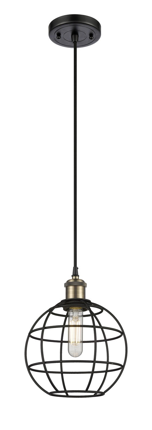 Innovations Ballston 516-1P-BAB-CE-8-BK Pendant Light - Black Antique Brass