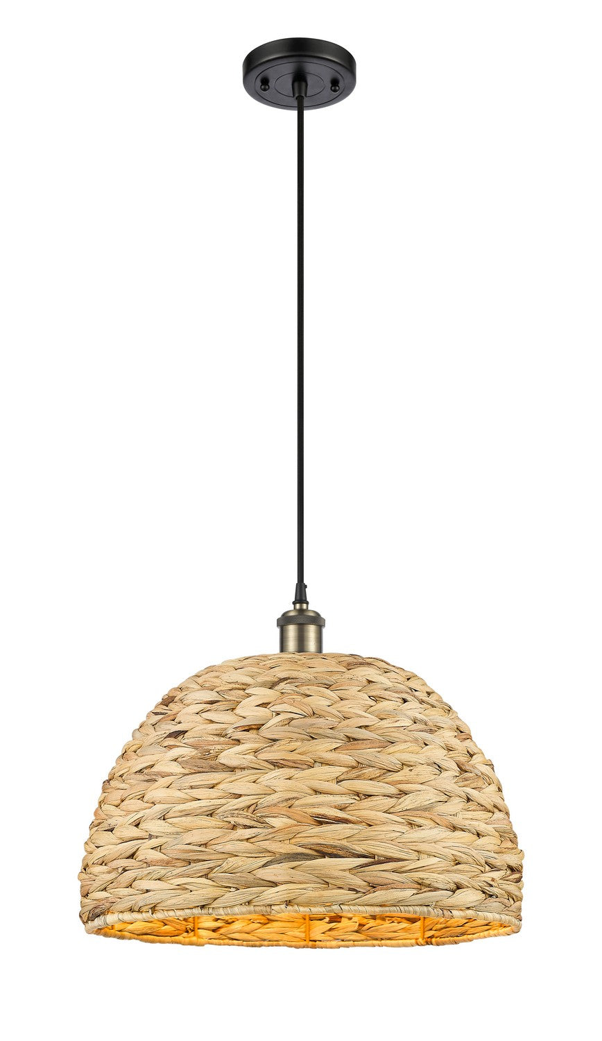 Innovations Downtown Urban 516-1P-BAB-RBD-16-NAT Pendant Light - Black Antique Brass