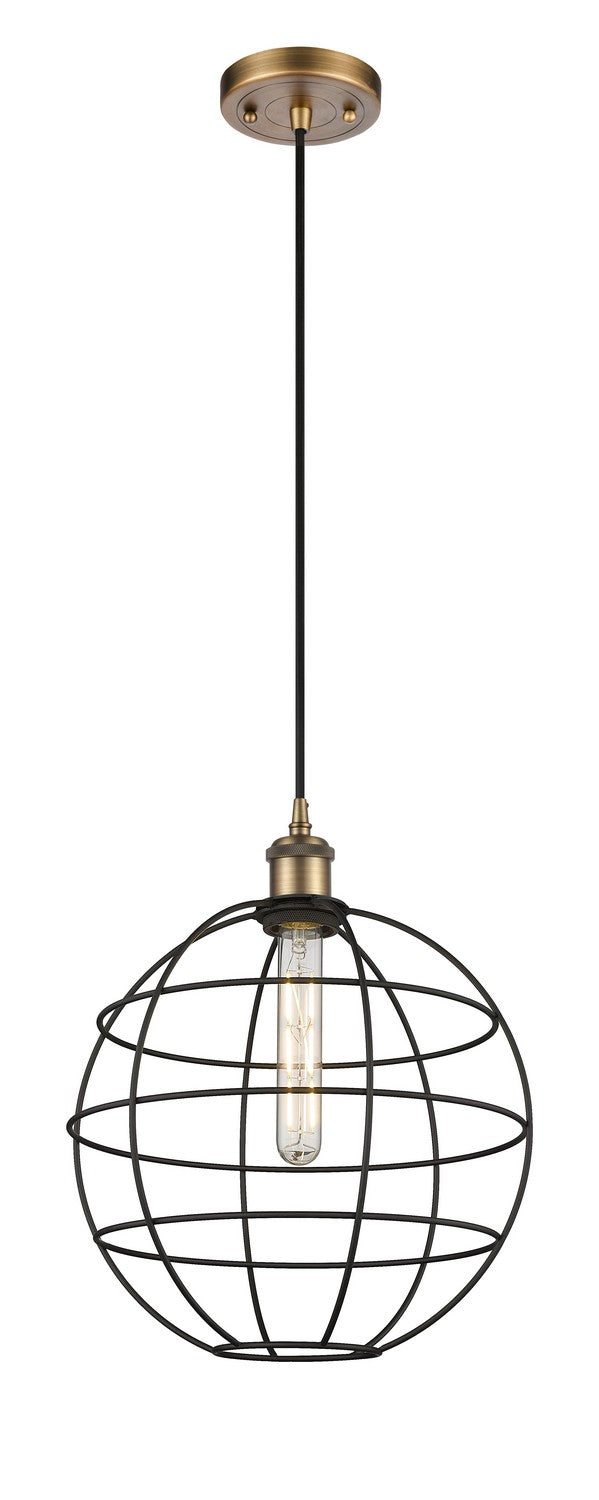 Innovations Ballston 516-1P-BB-CE-12-BK Pendant Light - Brushed Brass