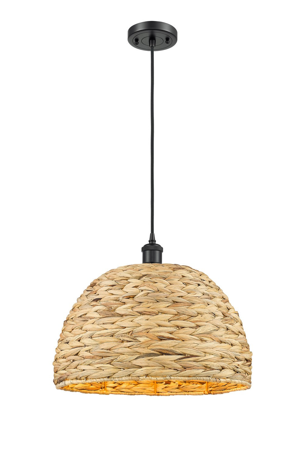 Innovations Downtown Urban 516-1P-BK-RBD-16-NAT Pendant Light - Matte Black