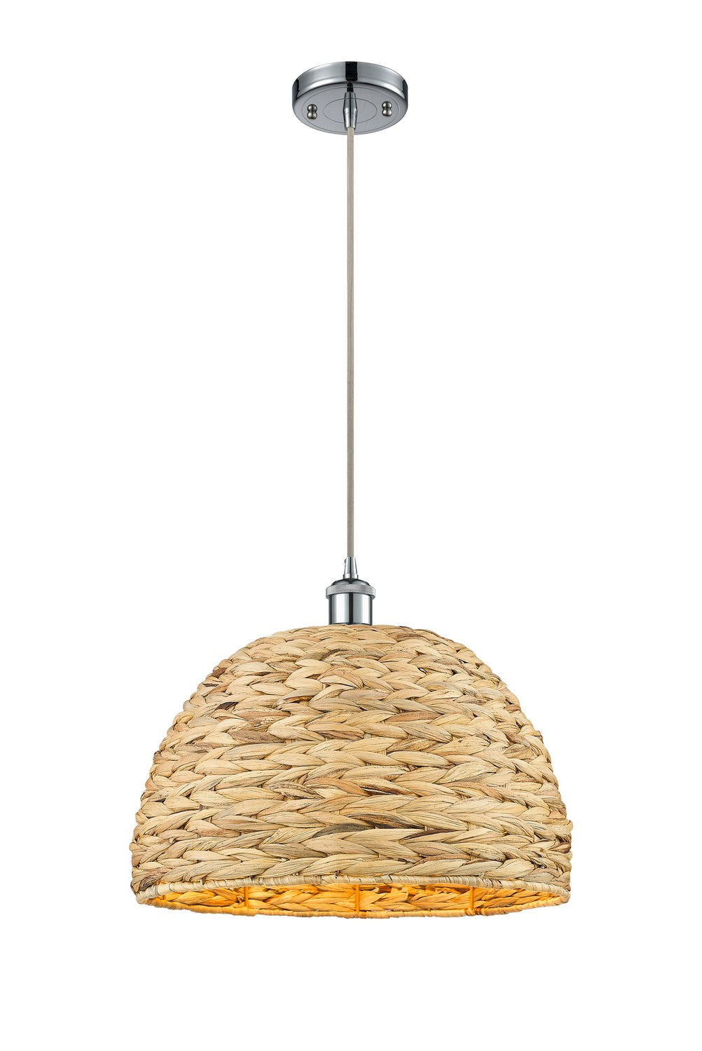 Innovations Downtown Urban 516-1P-PC-RBD-16-NAT Pendant Light - Polished Chrome