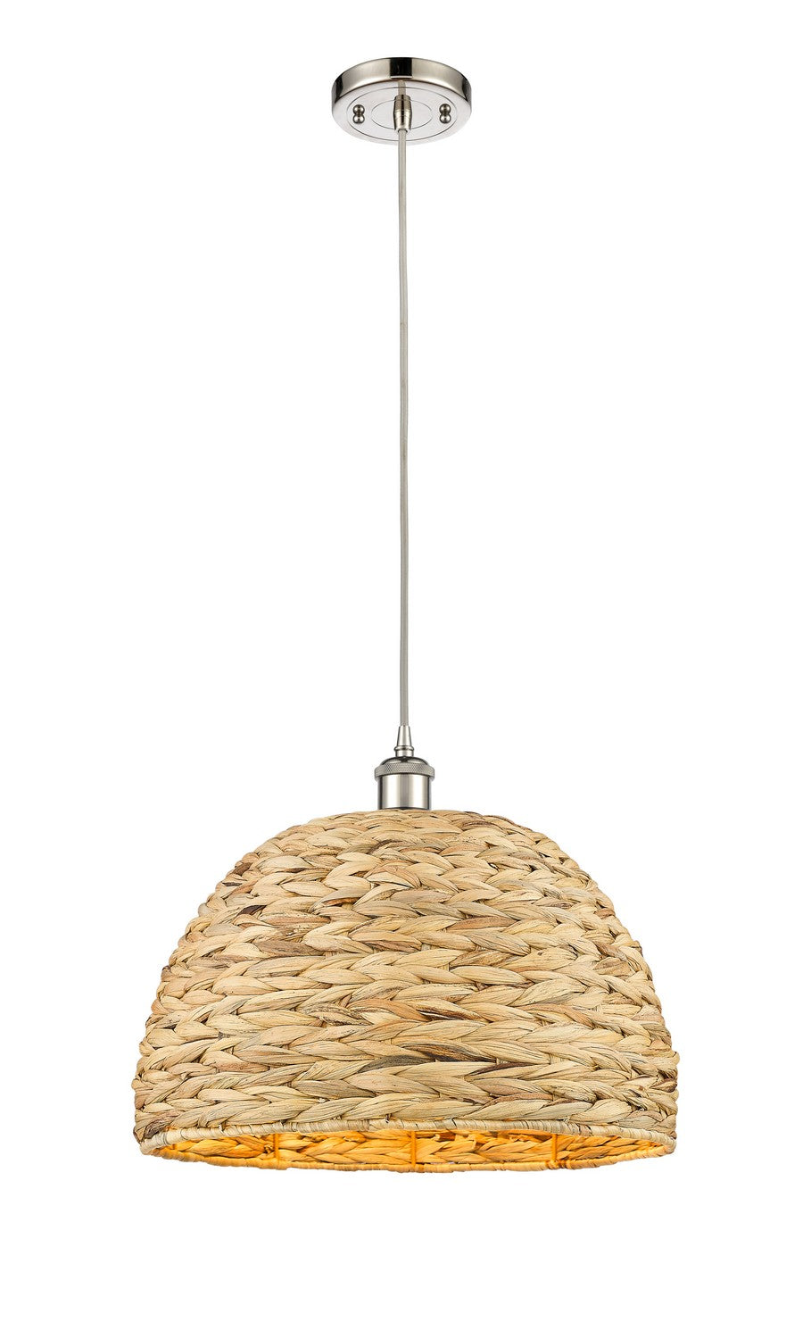 Innovations Downtown Urban 516-1P-PN-RBD-16-NAT Pendant Light - Polished Nickel