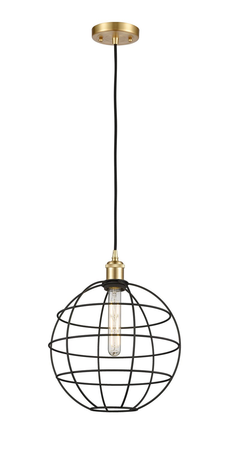 Innovations Ballston 516-1P-SG-CE-12-BK Pendant Light - Satin Gold