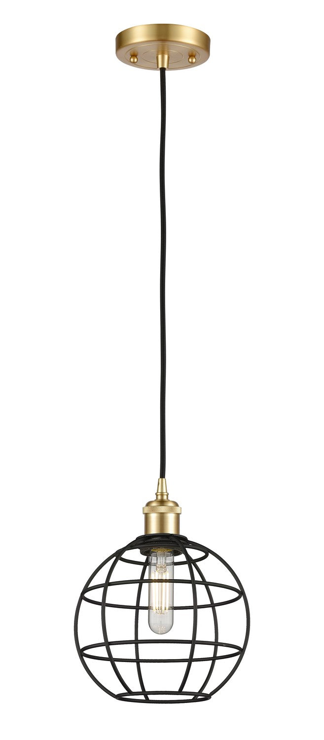 Innovations Ballston 516-1P-SG-CE-8-BK Pendant Light - Satin Gold