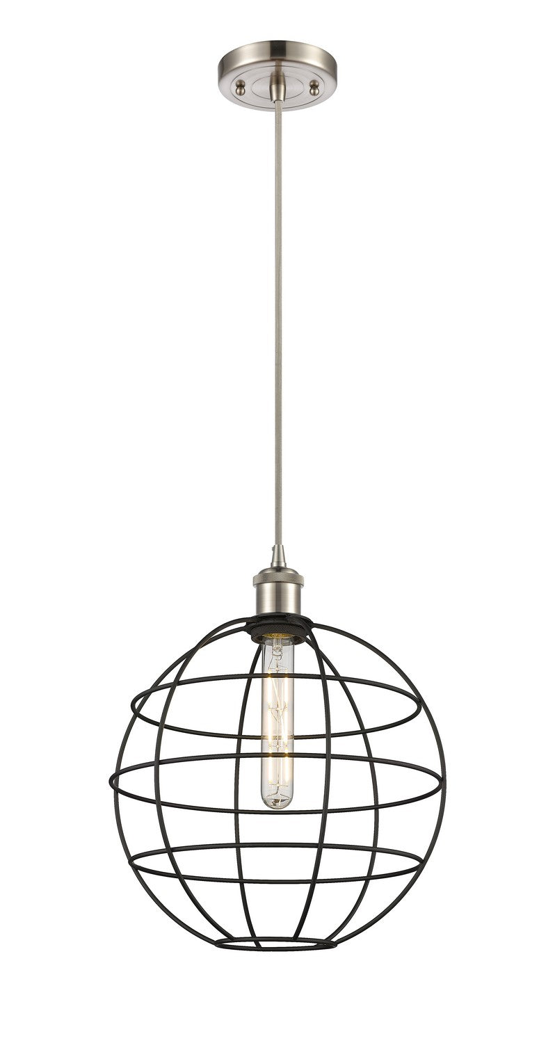 Innovations Ballston 516-1P-SN-CE-12-BK Pendant Light - Satin Nickel