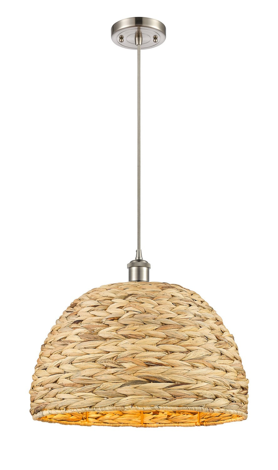 Innovations Downtown Urban 516-1P-SN-RBD-16-NAT Pendant Light - Satin Nickel