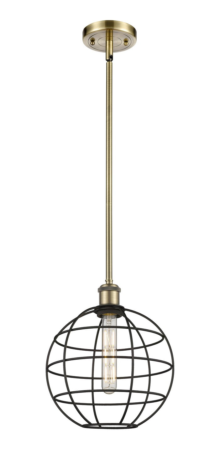 Innovations Ballston 516-1S-AB-CE-10-BK Pendant Light - Antique Brass