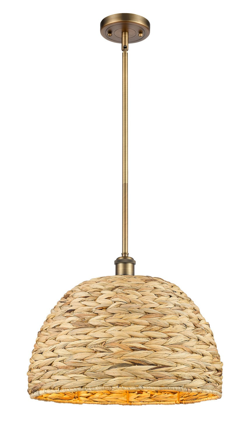 Innovations Downtown Urban 516-1S-BB-RBD-16-NAT Pendant Light - Brushed Brass