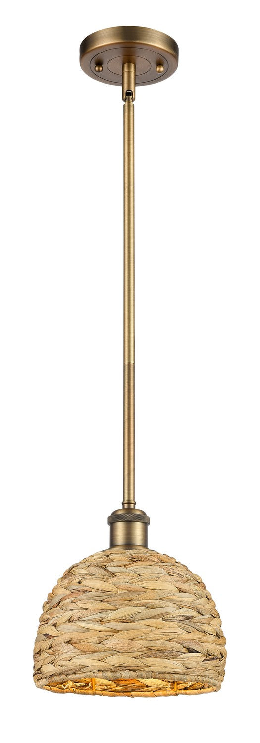 Innovations Downtown Urban 516-1S-BB-RBD-8-NAT Pendant Light - Brushed Brass