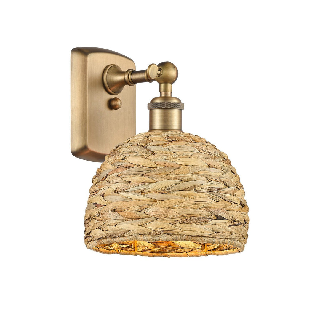 Innovations Downtown Urban 516-1W-BB-RBD-8-NAT Wall Sconce Light - Brushed Brass