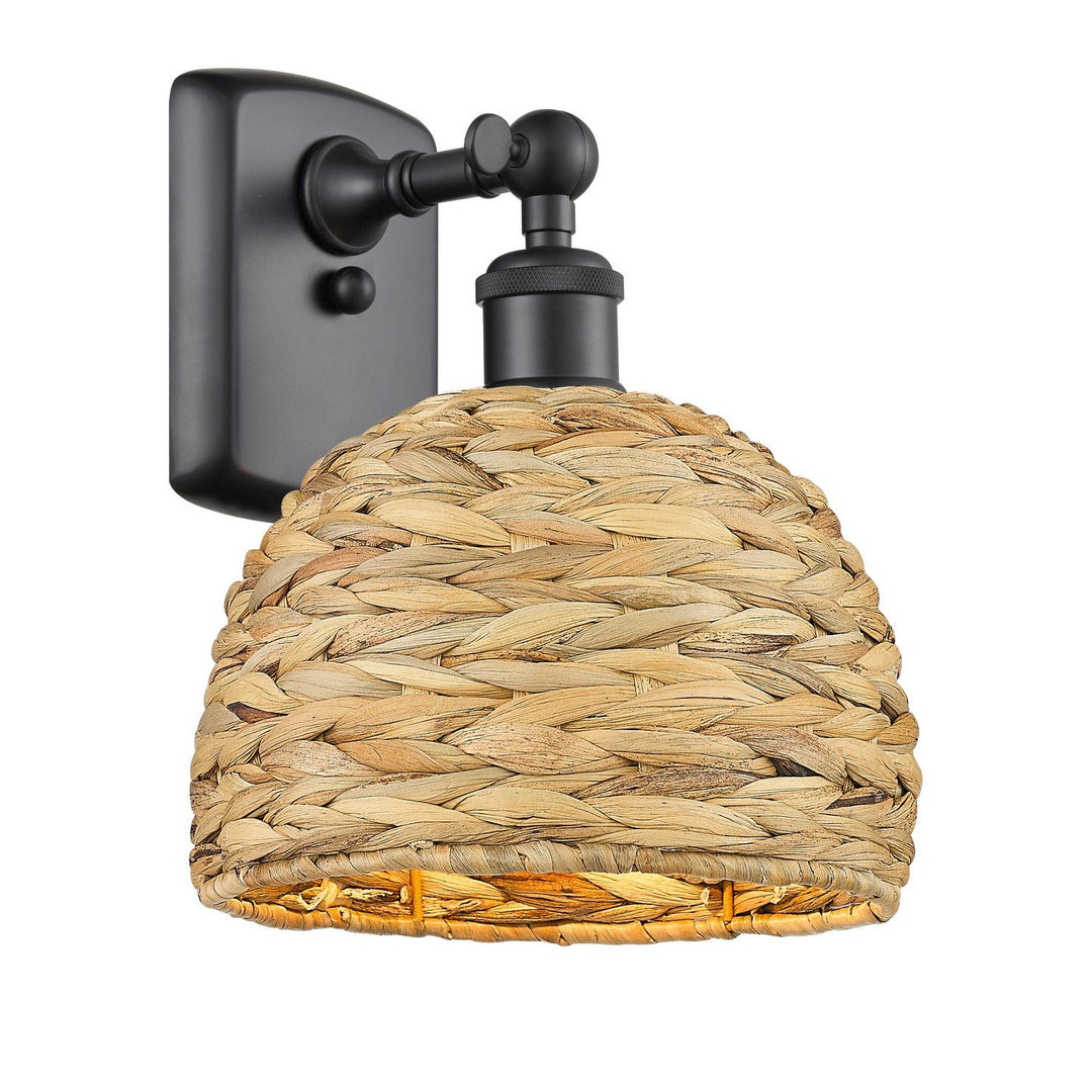 Innovations Downtown Urban 516-1W-BK-RBD-8-NAT Wall Sconce Light - Matte Black