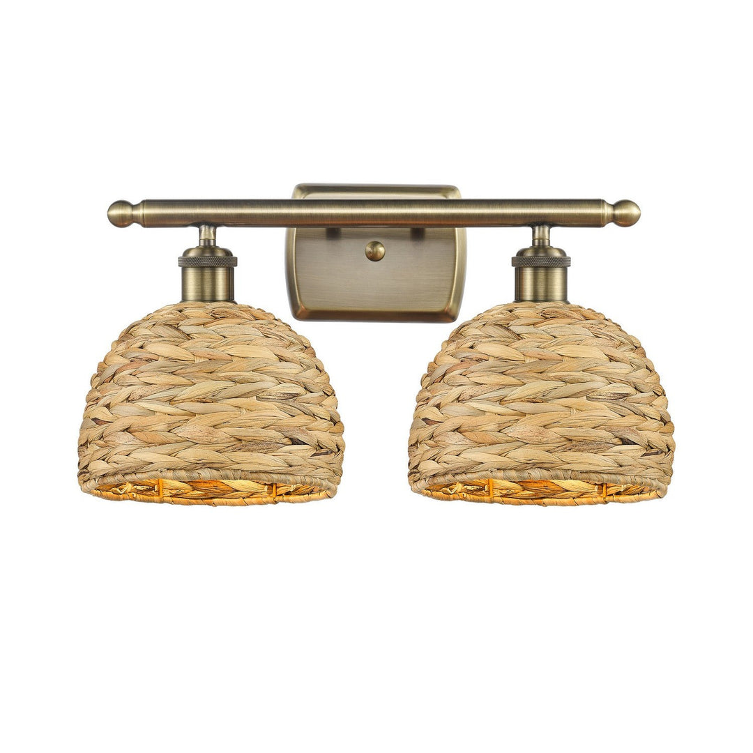 Innovations Downtown Urban 516-2W-AB-RBD-8-NAT Bath Vanity Light 18 in. wide - Antique Brass