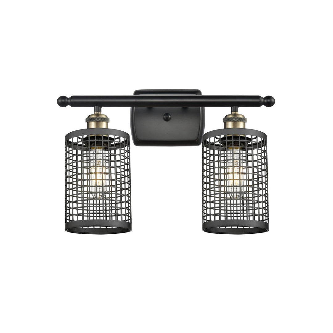 Innovations Downtown Urban 516-2W-BAB-M18-BK Bath Vanity Light 16 in. wide - Black Antique Brass