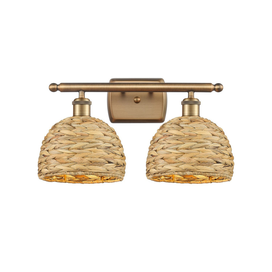 Innovations Downtown Urban 516-2W-BB-RBD-8-NAT Bath Vanity Light 18 in. wide - Brushed Brass