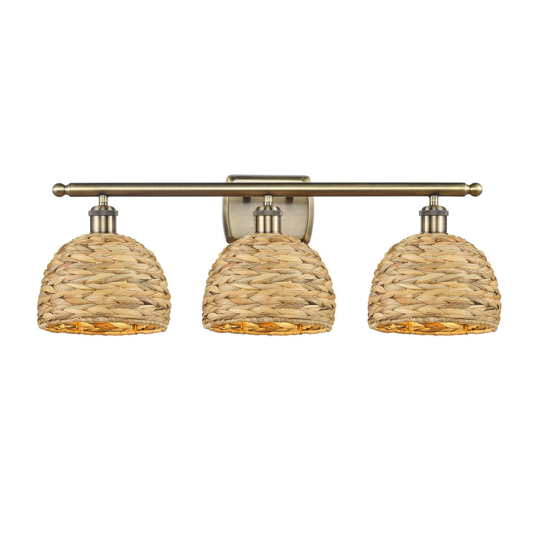 Innovations Downtown Urban 516-3W-AB-RBD-8-NAT Bath Vanity Light 28 in. wide - Antique Brass