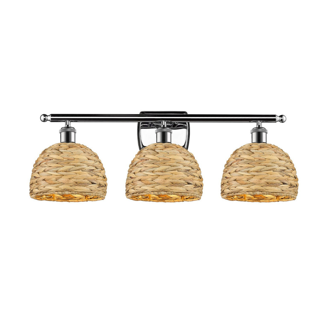 Innovations Downtown Urban 516-3W-PC-RBD-8-NAT Bath Vanity Light 28 in. wide - Polished Chrome