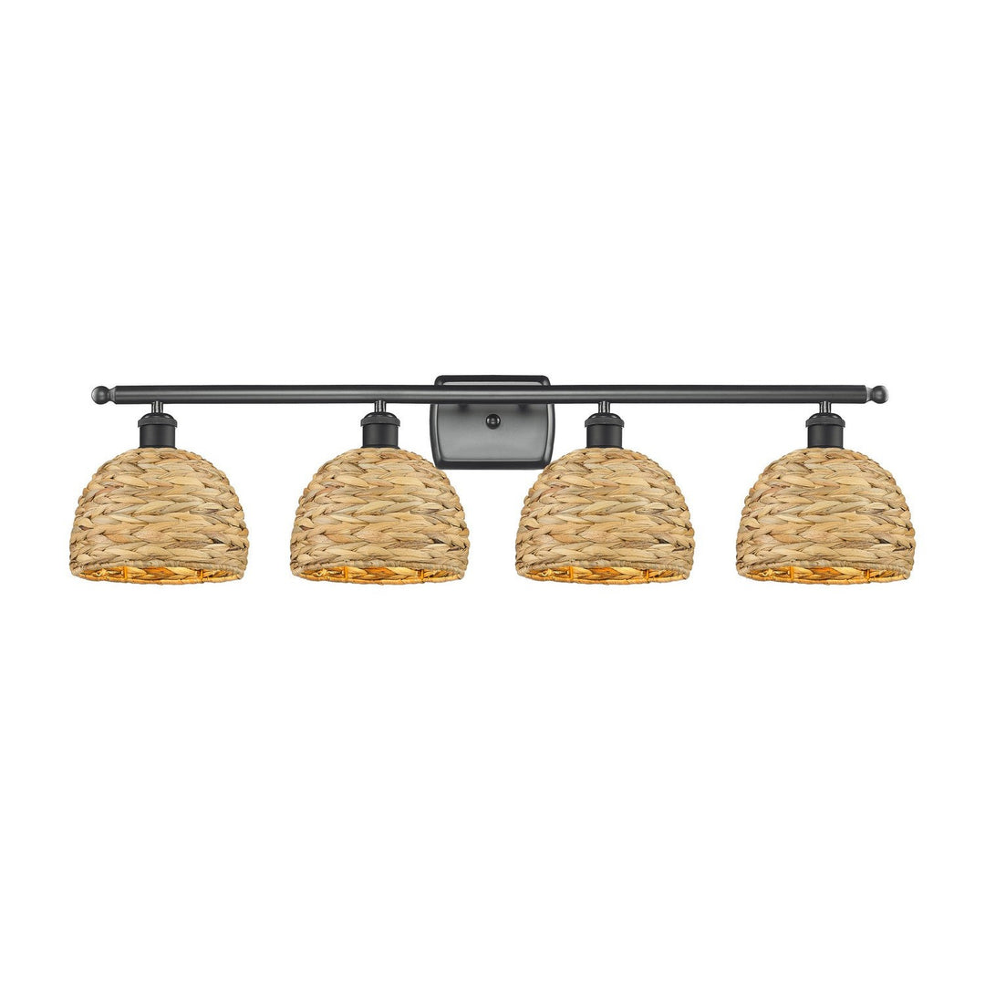 Innovations Downtown Urban 516-4W-BK-RBD-8-NAT Bath Vanity Light 38 in. wide - Matte Black