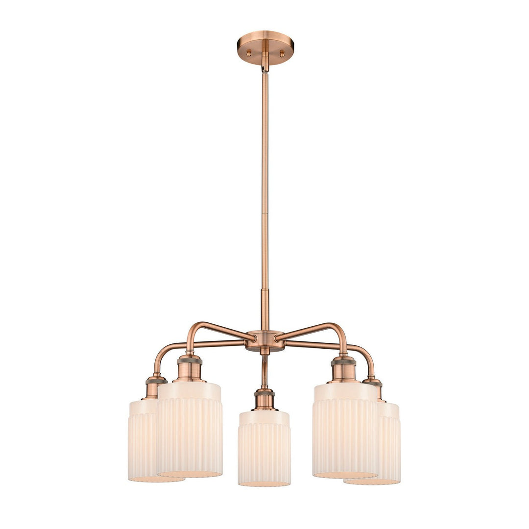 Innovations Downtown Urban 516-5CR-AC-G341 Chandelier Light - Antique Copper