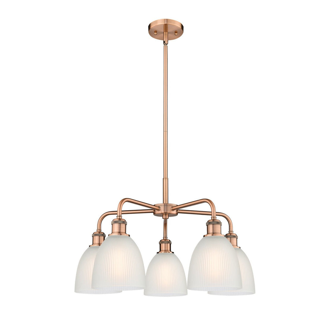 Innovations Downtown Urban 516-5CR-AC-G381 Chandelier Light - Antique Copper