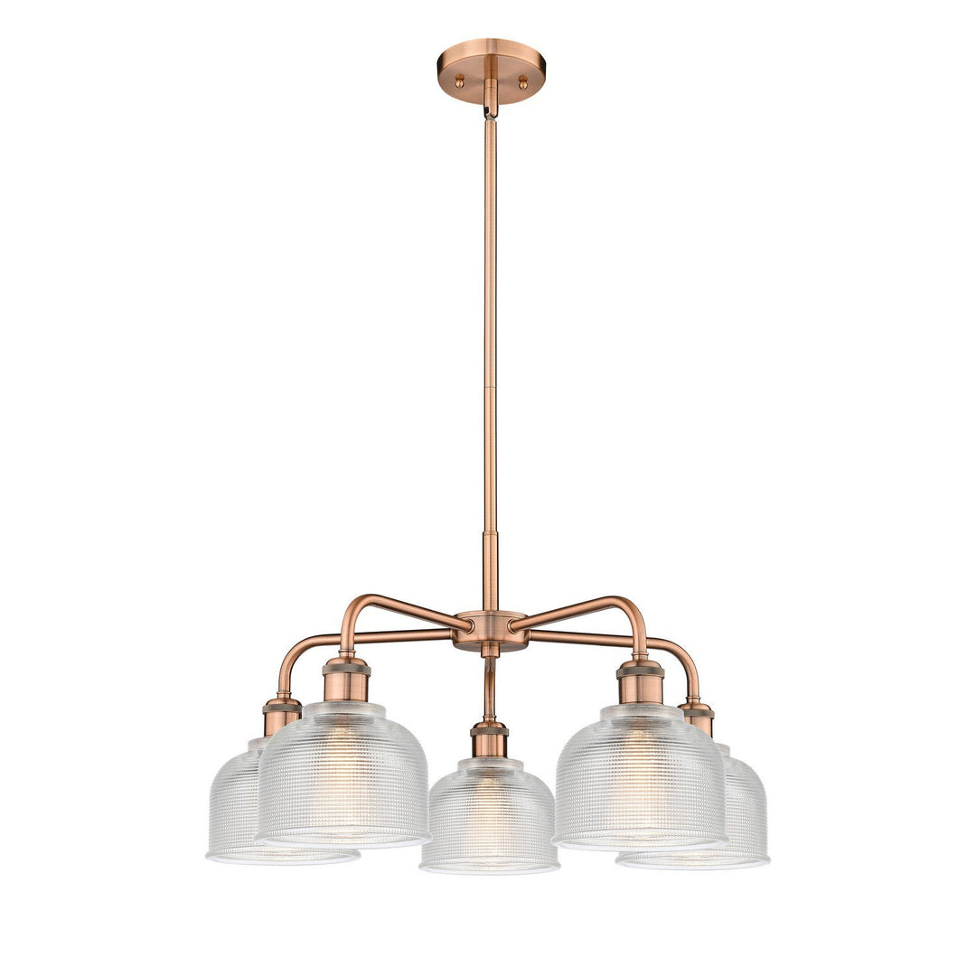 Innovations Downtown Urban 516-5CR-AC-G412 Chandelier Light - Antique Copper