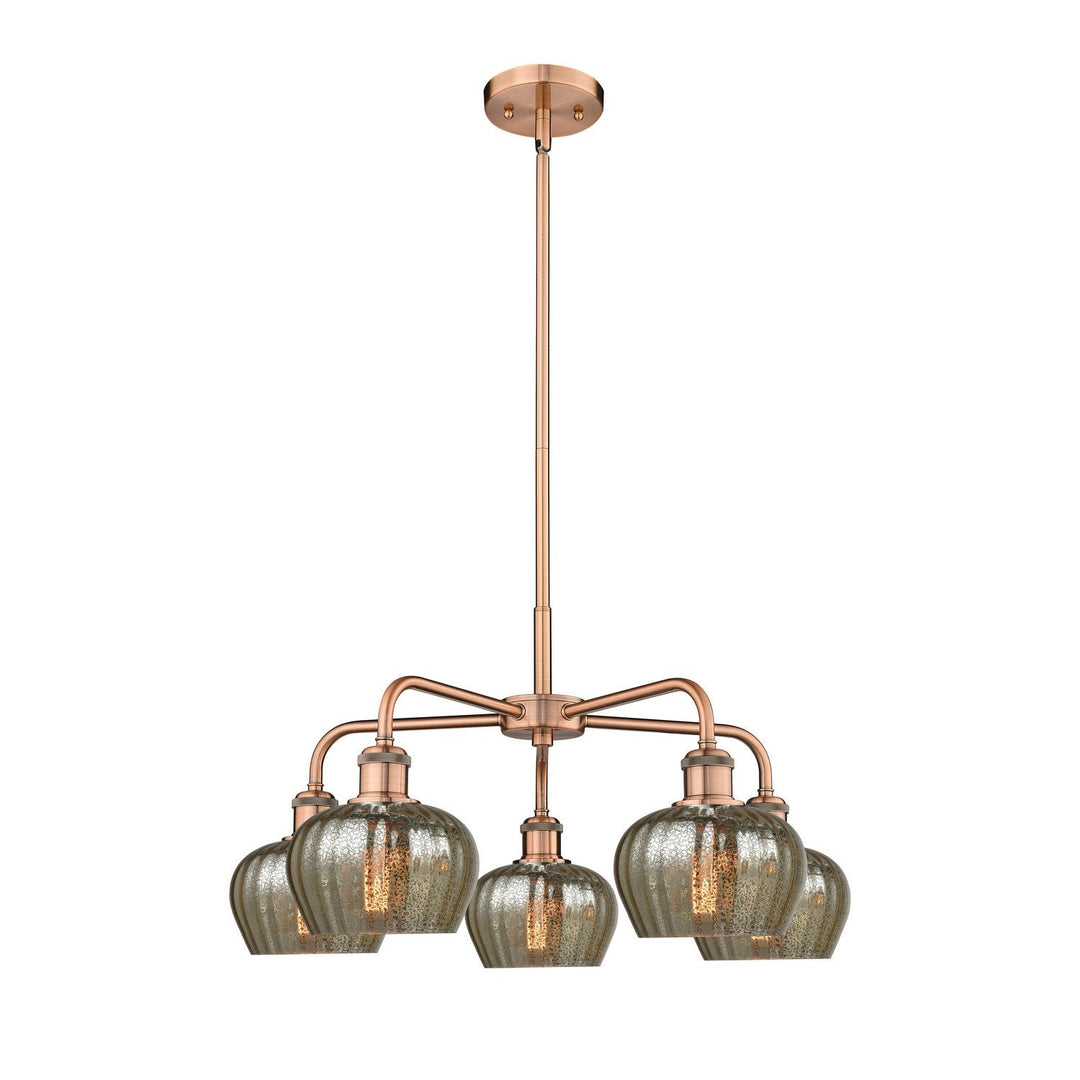 Innovations Downtown Urban 516-5CR-AC-G96 Chandelier Light - Antique Copper