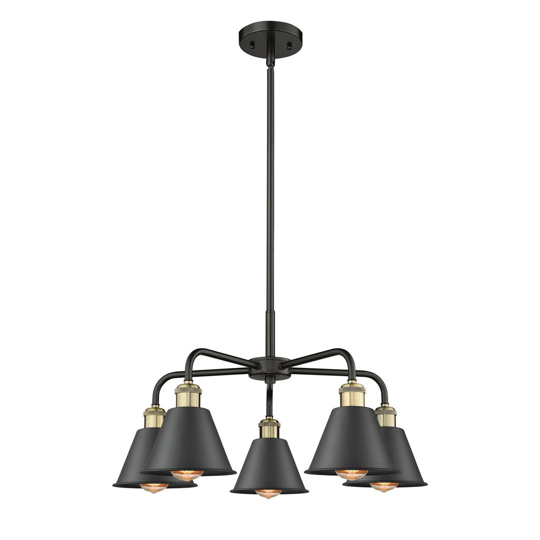 Innovations Downtown Urban 516-5CR-BAB-M8-BK Chandelier Light - Black Antique Brass