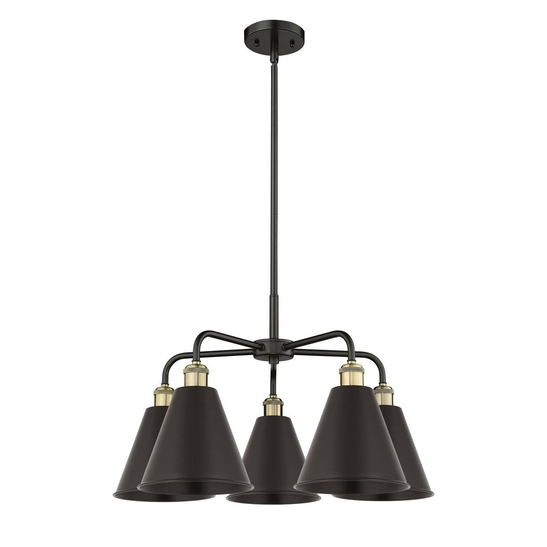 Innovations Downtown Urban 516-5CR-BAB-MBC-8-BK Chandelier Light - Black Antique Brass