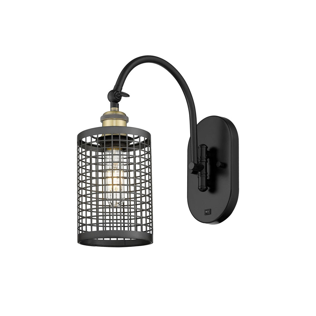 Innovations Downtown Urban 518-1W-BAB-M18-BK Wall Sconce Light - Black Antique Brass