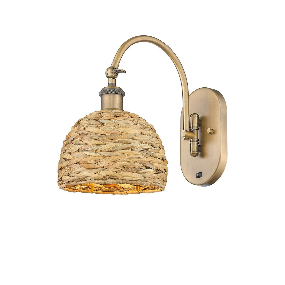 Innovations Downtown Urban 518-1W-BB-RBD-8-NAT Wall Sconce Light - Brushed Brass