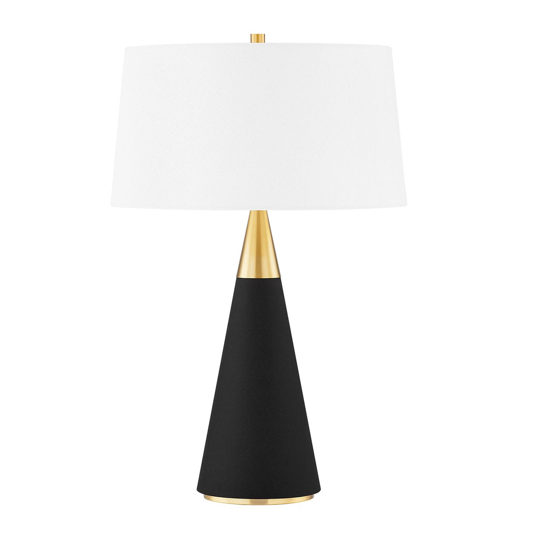 Mitzi Lighting HL819201-AGB/BKL Modern Jen Lamp Aged Brass/Black Linen