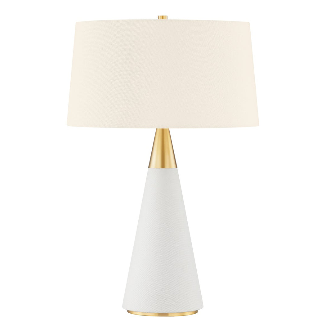 Mitzi Lighting HL819201-AGB/CL Modern Jen Lamp Aged Brass/Cream Linen