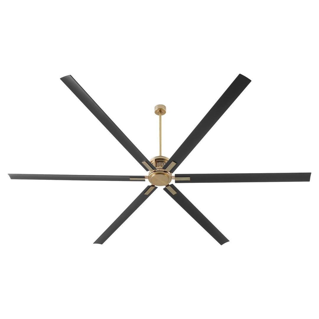 Quorum Zeus 101206-80 Ceiling Fan - Aged Brass, Matte Black