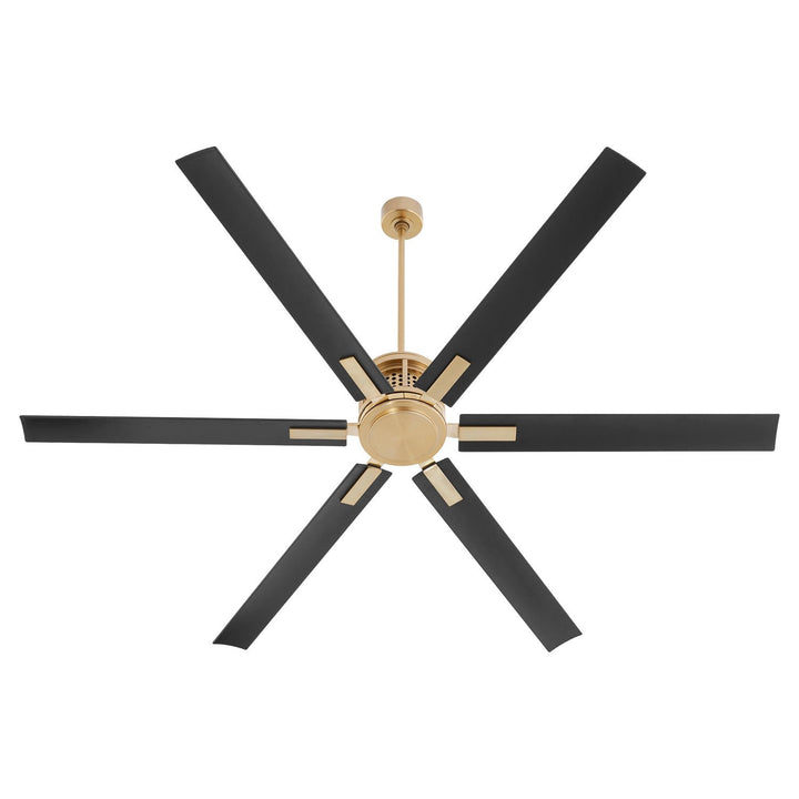 Quorum Zeus 10806-80 Ceiling Fan - Aged Brass, Matte Black