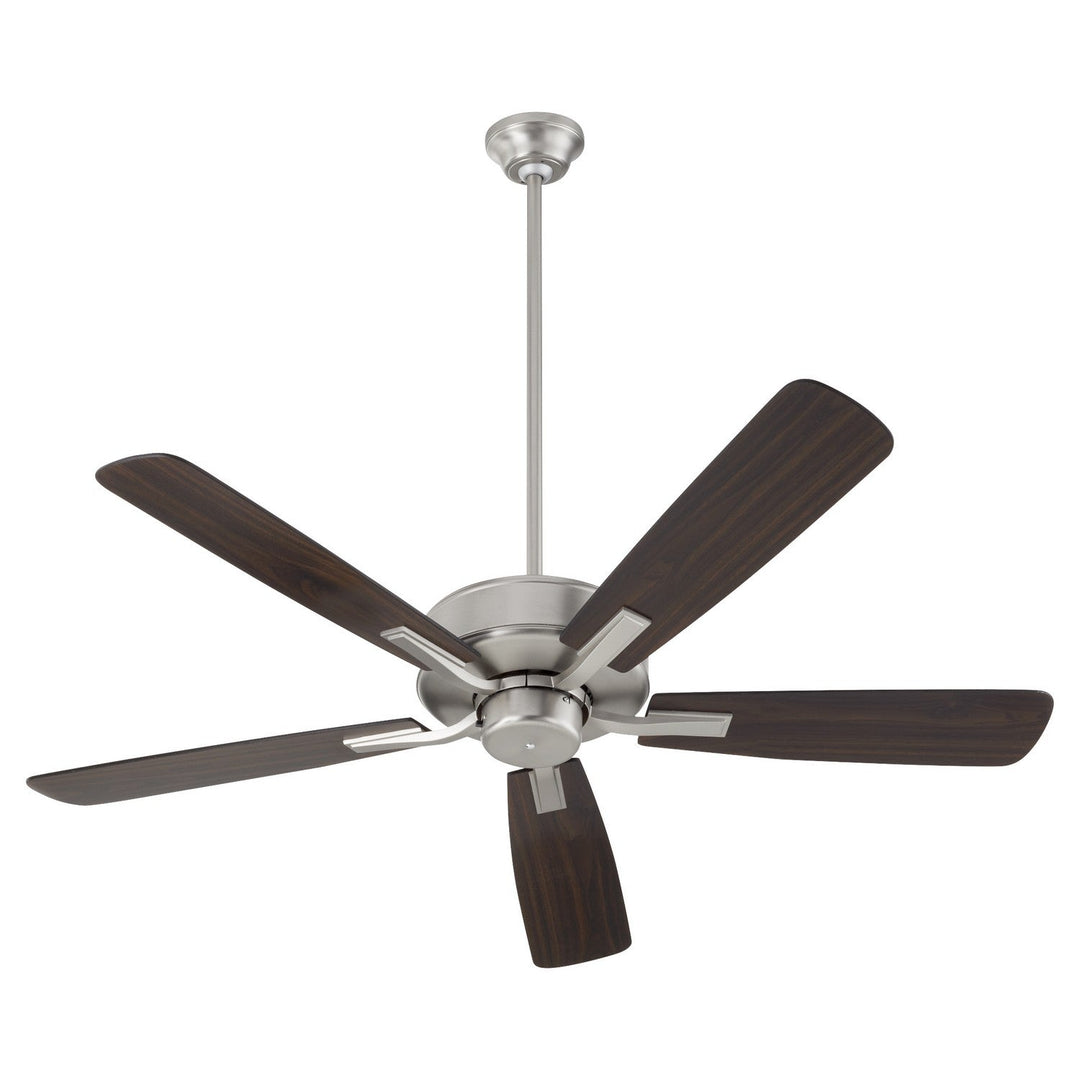 Quorum Ovation 4525-165 Ceiling Fan 52 in. - Satin Nickel, Silver/Walnut