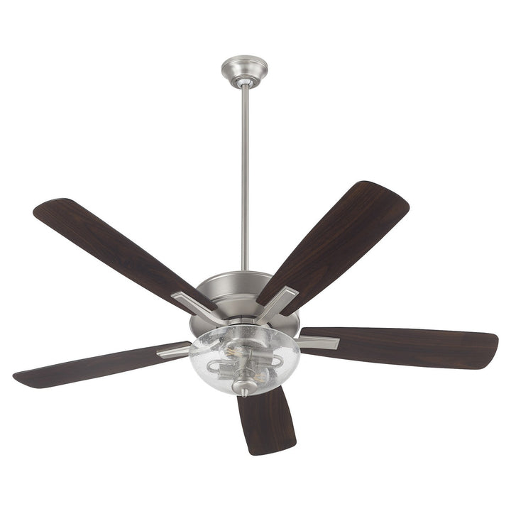 Quorum Ovation 4525-22165 Ceiling Fan 52 in. - Satin Nickel, Silver/Walnut