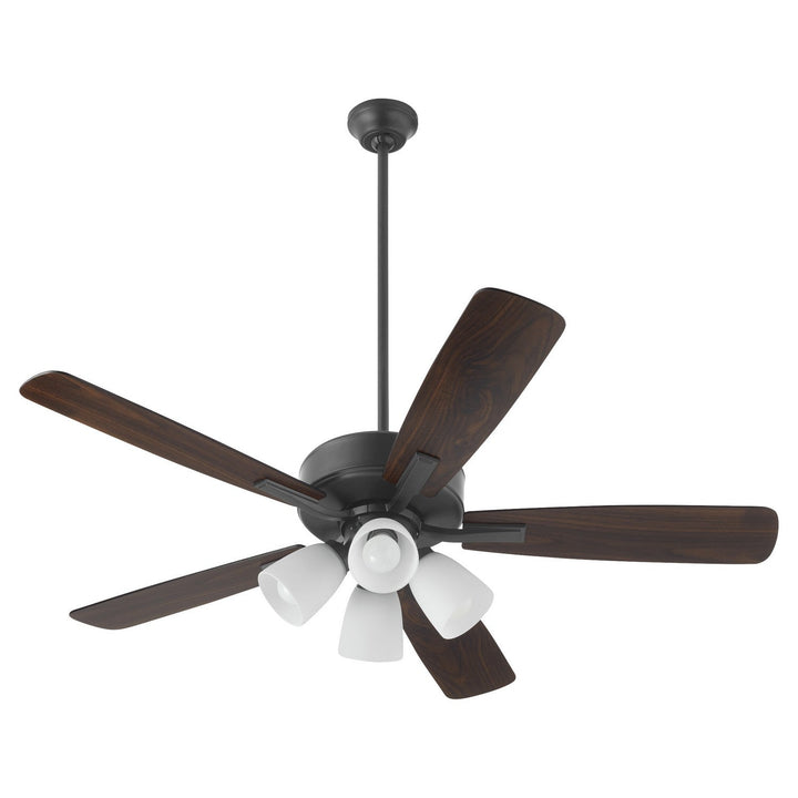 Quorum Ovation 4525-4159 Ceiling Fan 52 in. - Matte Black, Matte Black/Walnut