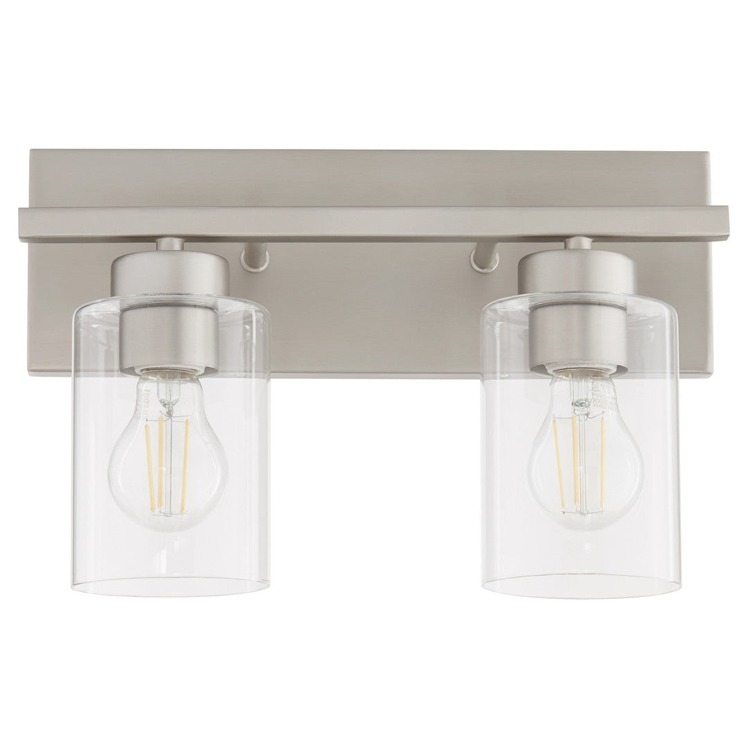 Quorum Carter 5012-2-65 Bath Vanity Light 14 in. wide - Satin Nickel